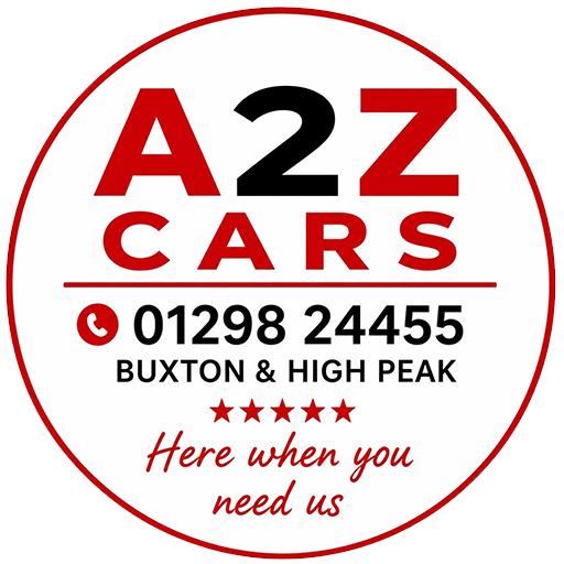 The new A2Z Cars logo. A taxi service in Buxton, High Peak and Surrounding Areas